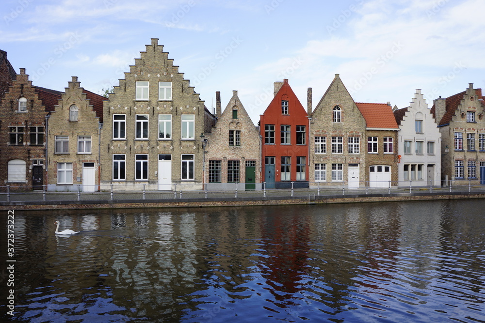 Canal houses in Brugge Belgium