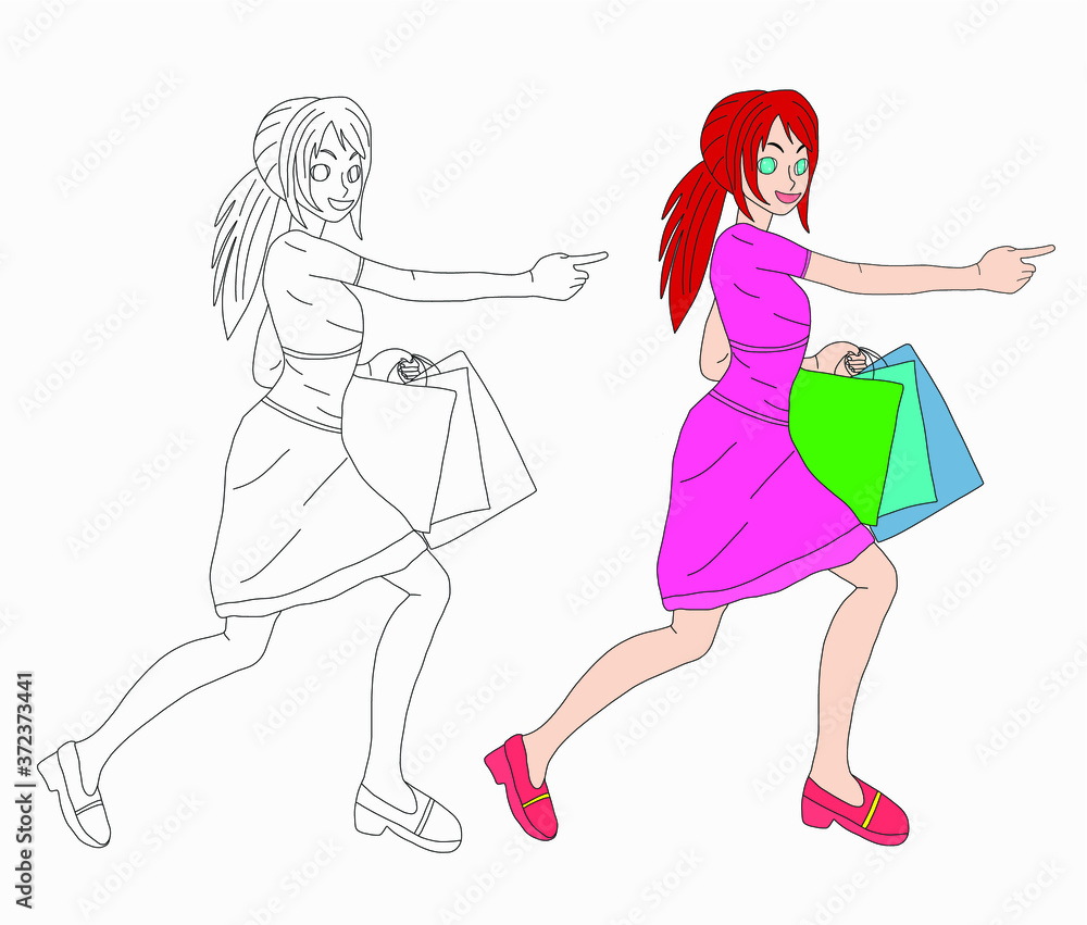 Running Shopping woman Running Shopping woman