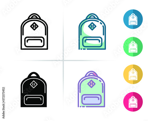 bagpack icon or logo with variety of styles
