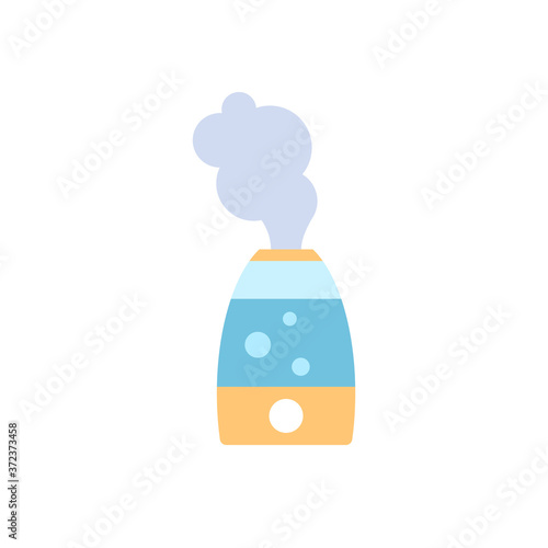 Humidifier air diffuser icon. Purifier microclimate ultrasonic home, healthy humidity. Humidifier therapy element design. Skin nose throat lips dryness dry cough prevention. Flu vector illustration.