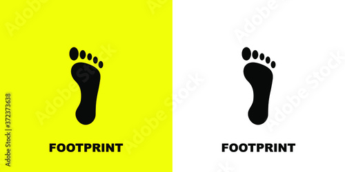 Right foot sole. Black white vector illustration.