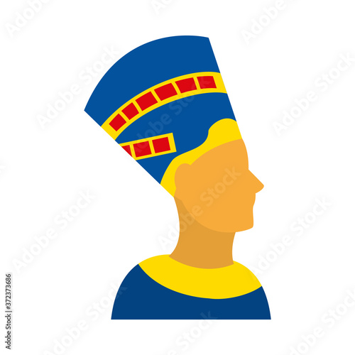 egyptian nefertiti icon, flat style