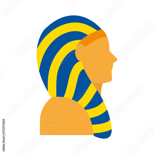 egyptian pharaoh icon, flat style