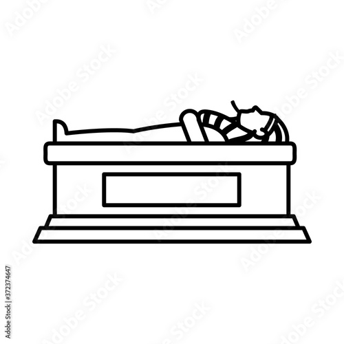 egyptian sarcophagus icon, line style
