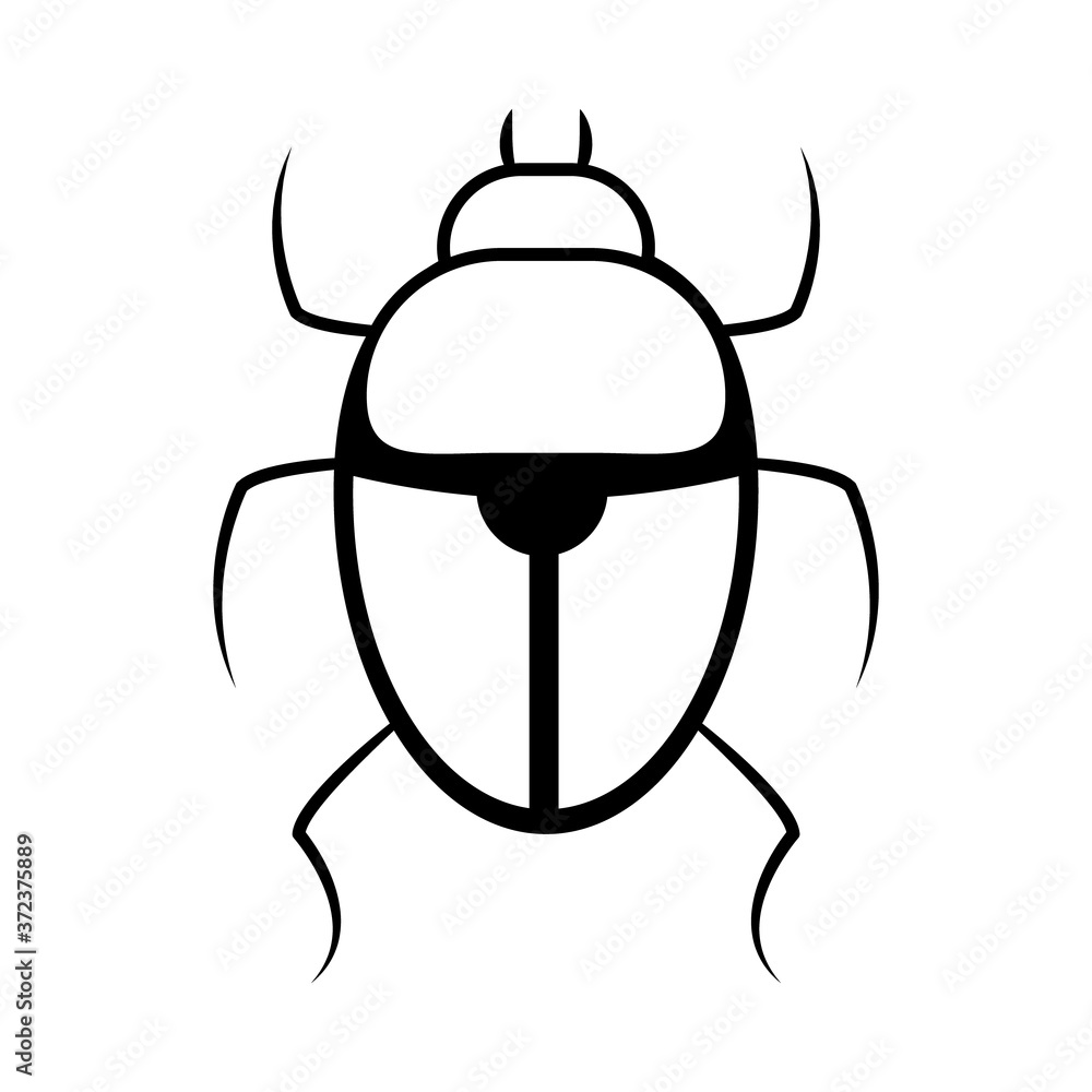egyptian scarab icon, line style egyptian scarab icon, line style