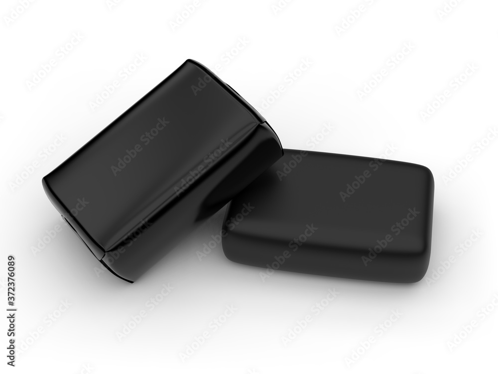 Blank soap packaging and soap bar for mockup design and branding. 3d render illustration. Blank soap packaging and soap bar for mockup design and branding. 3d render illustration.