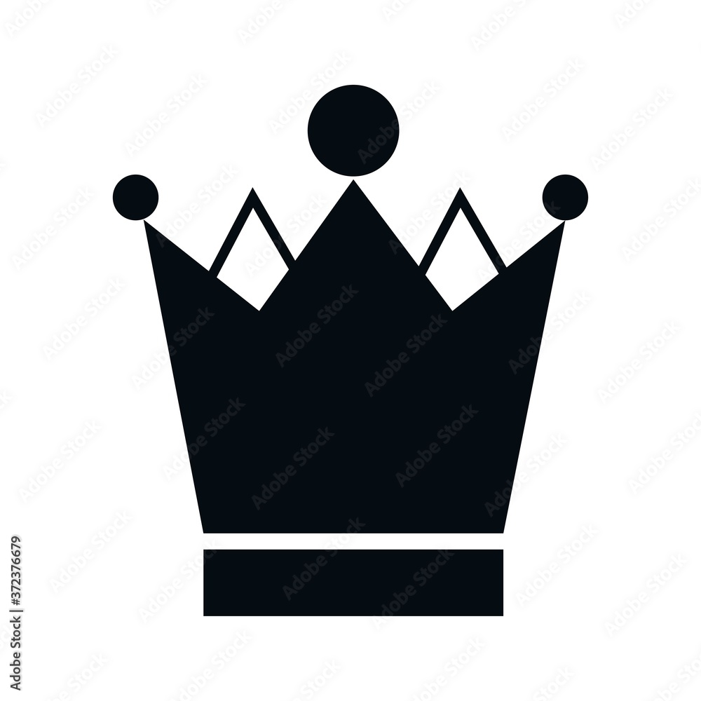 Black crown isolated on white background, design element. Logo, simple classic symbol of power. Stock vector illustration Black crown isolated on white background, design element. Logo, simple classic symbol of power. Stock vector illustration