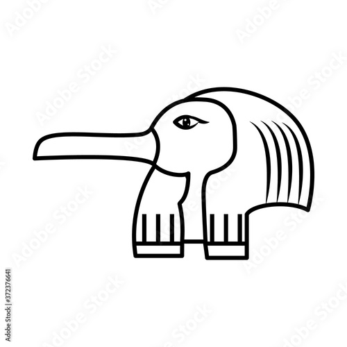 egyptian thoth god icon, line style