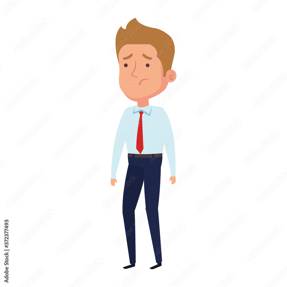 elegant businessman worried, in white background vector illustration design elegant businessman worried, in white background vector illustration design