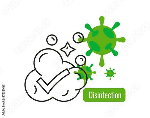 Virus disinfection protocol approved vector illustration