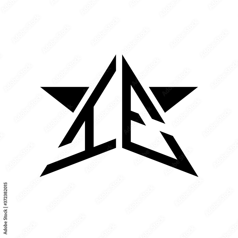Initial Star Monogram Logo IE Initial Star Monogram Logo IE