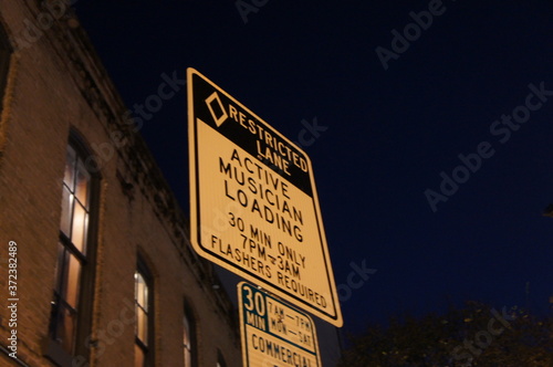 Austin 6th Street Musician Loading Sign