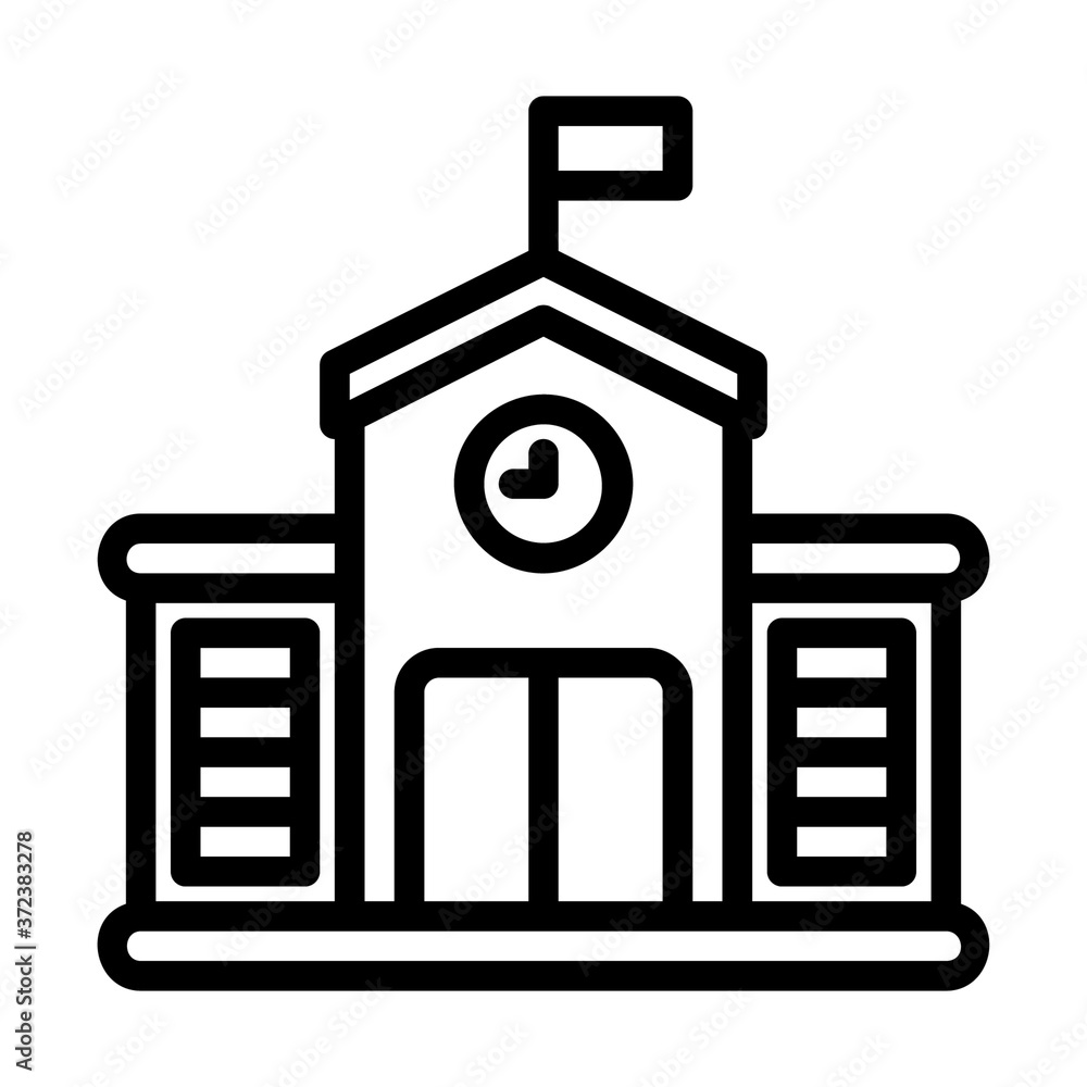 School icon vector illustration in line style for any projects School icon vector illustration in line style for any projects
