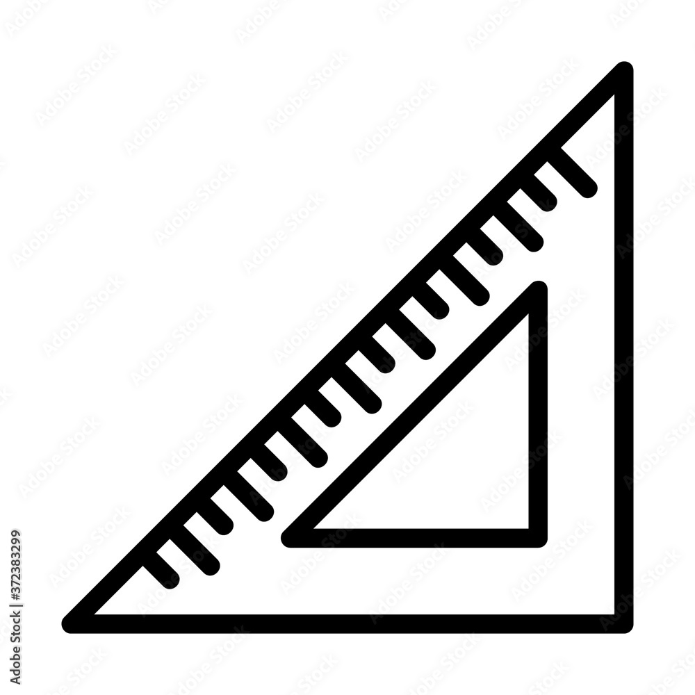 Triangle ruler icon vector illustration in line style for any projects Triangle ruler icon vector illustration in line style for any projects