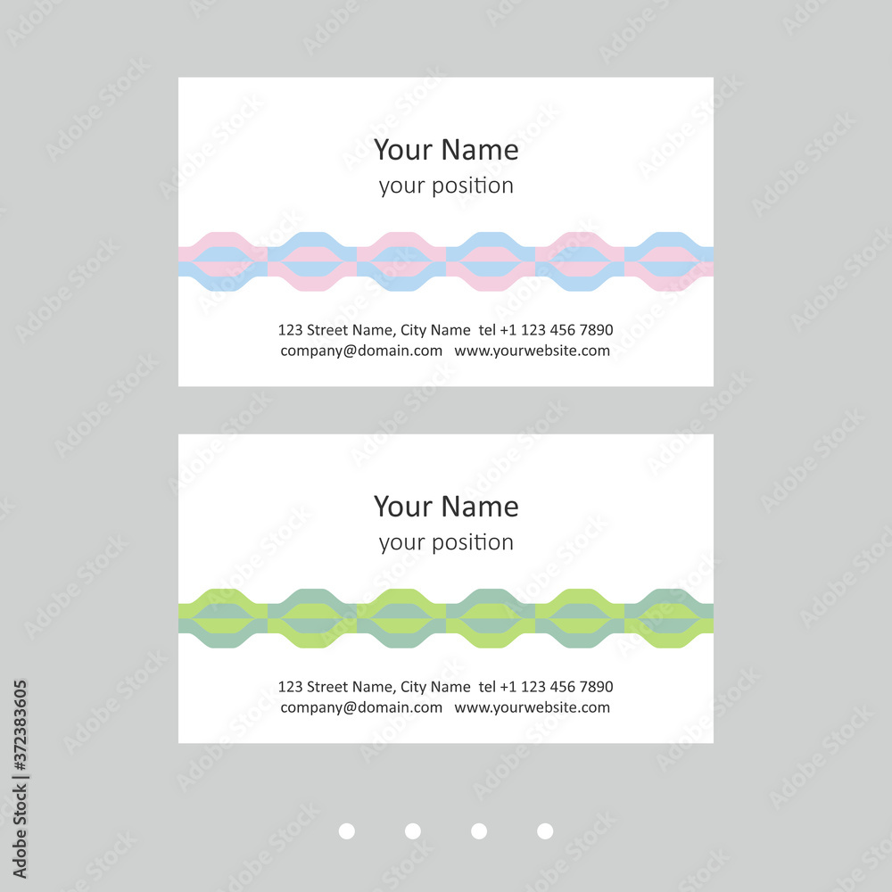 Business card template. Attractive chains in two color schemes.