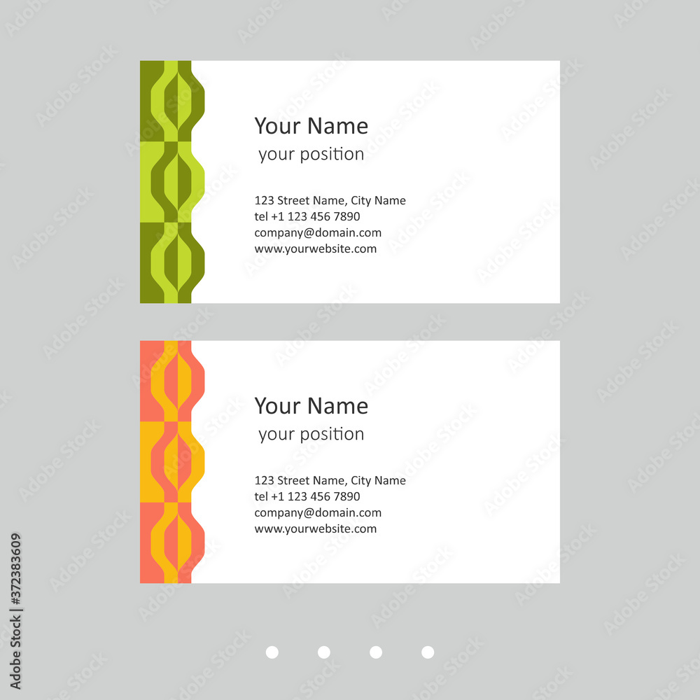 Fototapeta premium Business card template. Attractive chains in two color schemes.