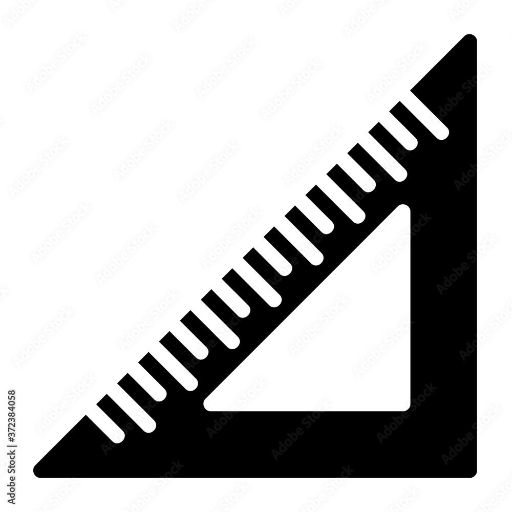 Triangle ruler icon vector illustration in solid style for any projects Triangle ruler icon vector illustration in solid style for any projects