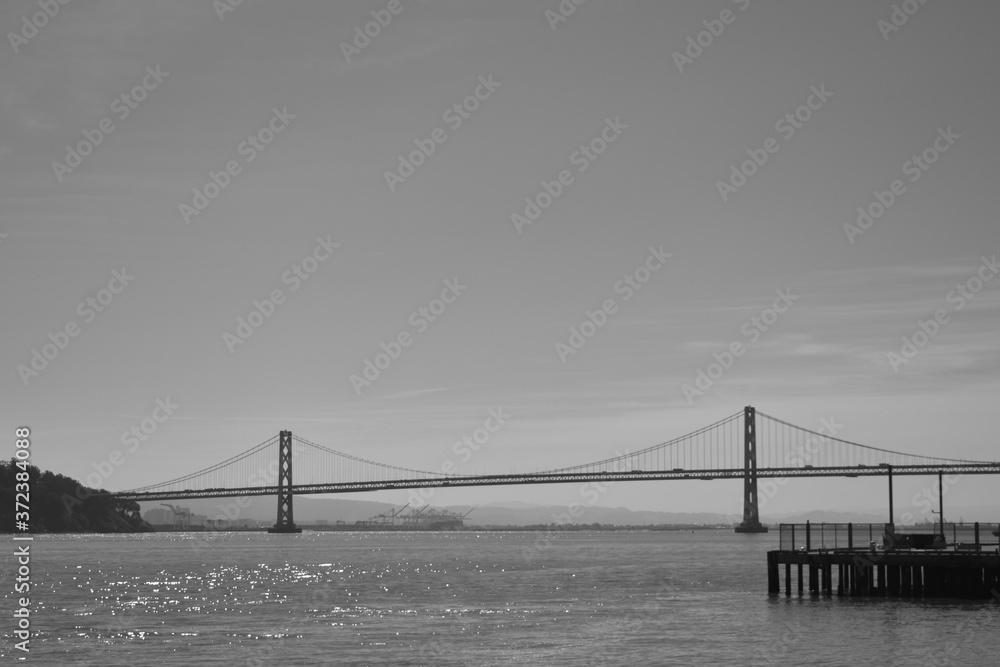 Naklejka premium The Oakland Bridge in Black and White