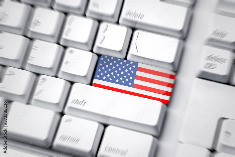 Republican Keyboard Computer keyboard with an American flag button Stock Photo | Adobe Stock