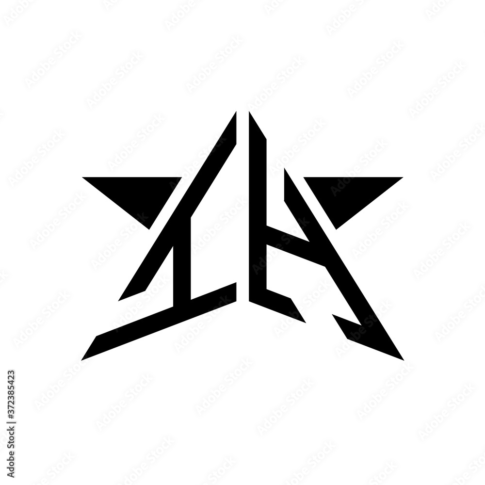 Initial Star Monogram Logo IH Initial Star Monogram Logo IH