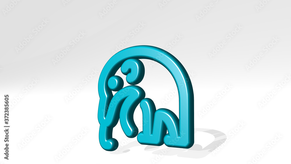 ANTEATER 3D icon casting shadow, 3D illustration for animal and giant ANTEATER 3D icon casting shadow, 3D illustration for animal and giant
