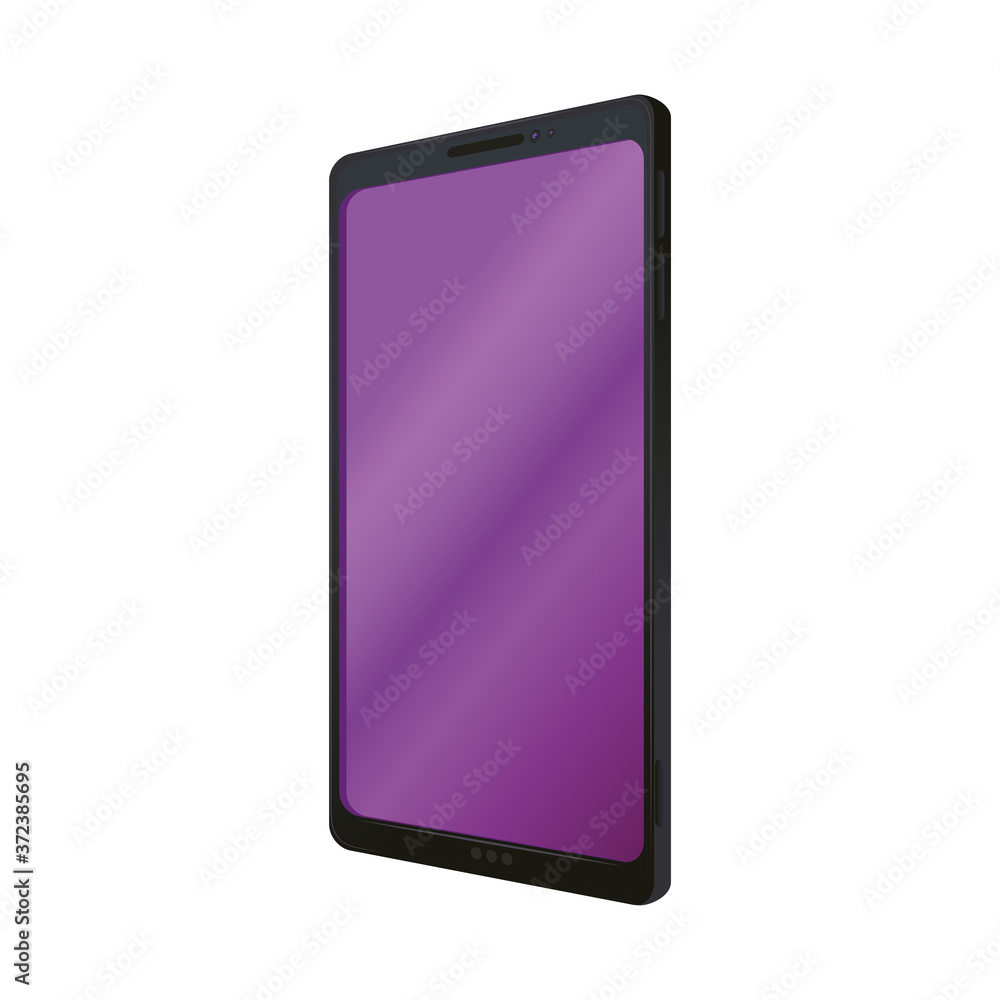 realistic smartphone mockup with screen purple, in white background vector illustration design realistic smartphone mockup with screen purple, in white background vector illustration design