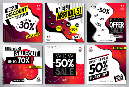 Social media advertisement - sale template - vector illustration