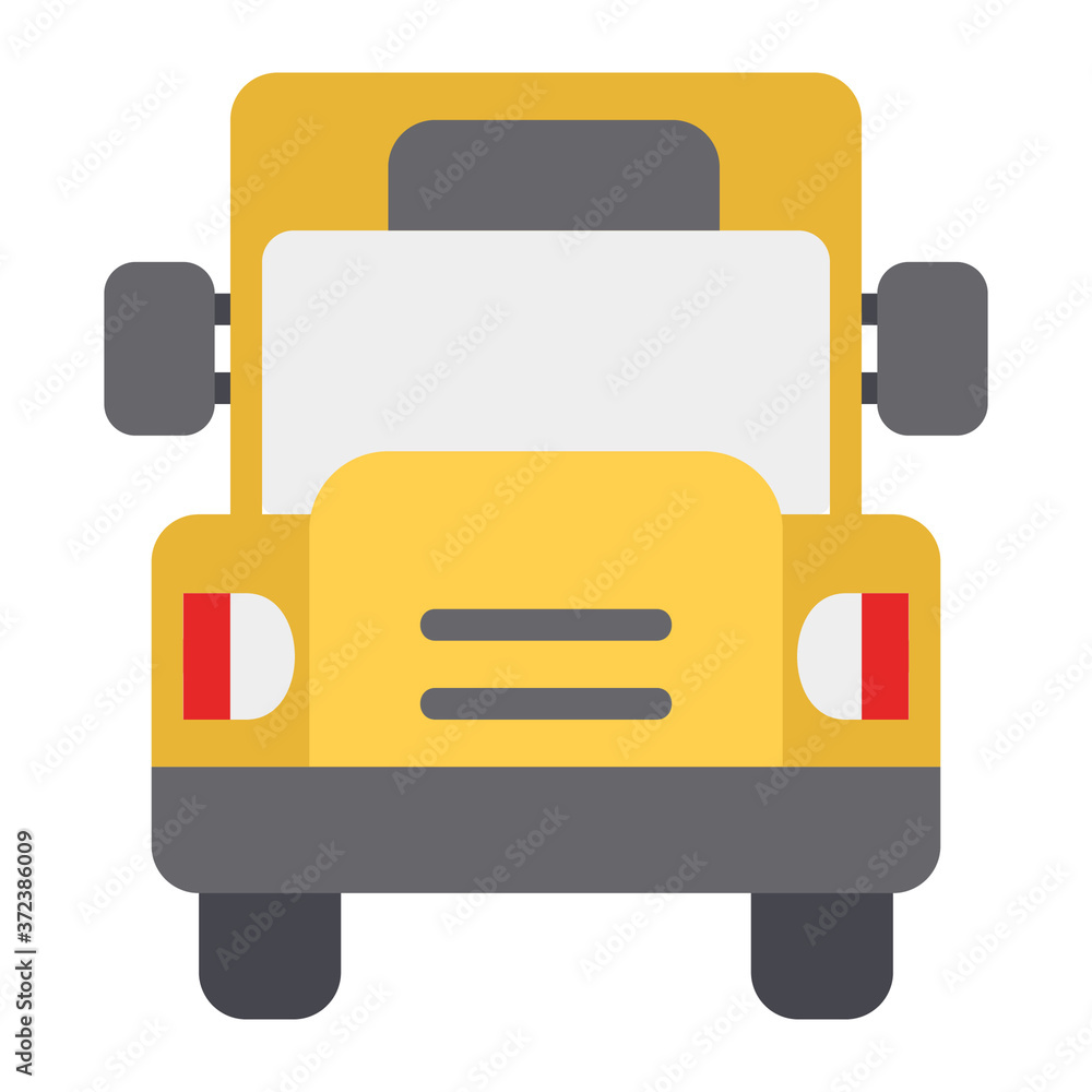 School bus icon vector illustration in flat style for any projects School bus icon vector illustration in flat style for any projects