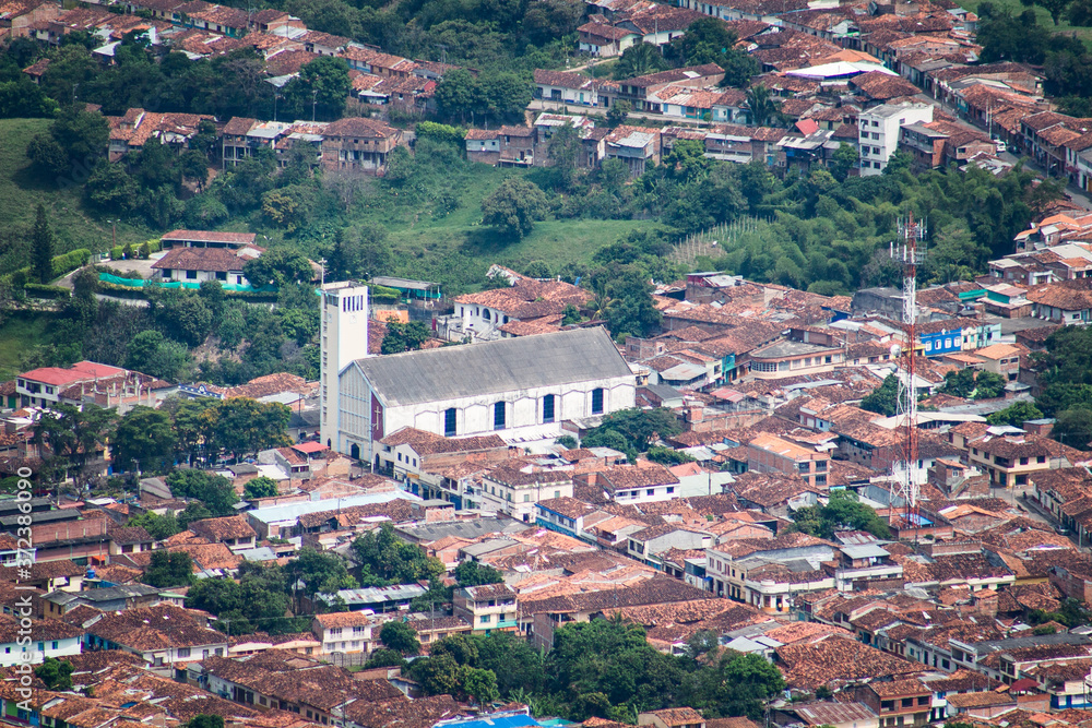 Ansermanuevo en el Valle del cauca, vista aerea del municipio y sus paisajes