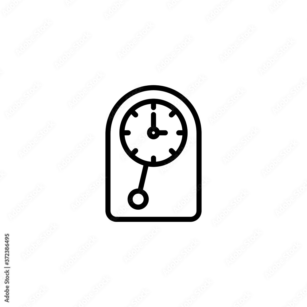 Wall clock icon in black flat glyph, filled style isolated on white background Wall clock icon in black flat glyph, filled style isolated on white background