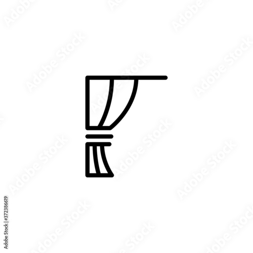 curtain icon  in black line style icon, style isolated on white background