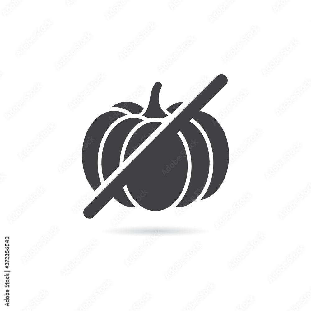 Vector Isolated No Pumpkin Icon Vector Isolated No Pumpkin Icon