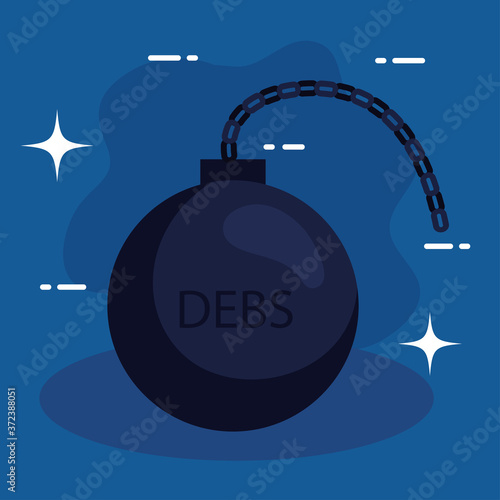 slave fetter icon, in blue background vector illustration design