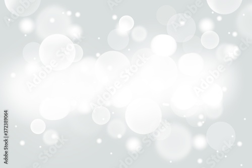 Gray abstract background with white bokeh blurred beautiful shiny light, use illustration card weeding Valentine Christmas new year wallpaper backdrop and texture your product.