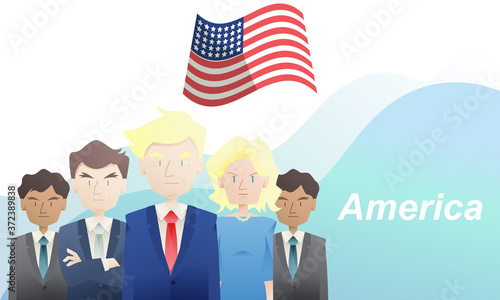 アメリカの政治家集合イラスト