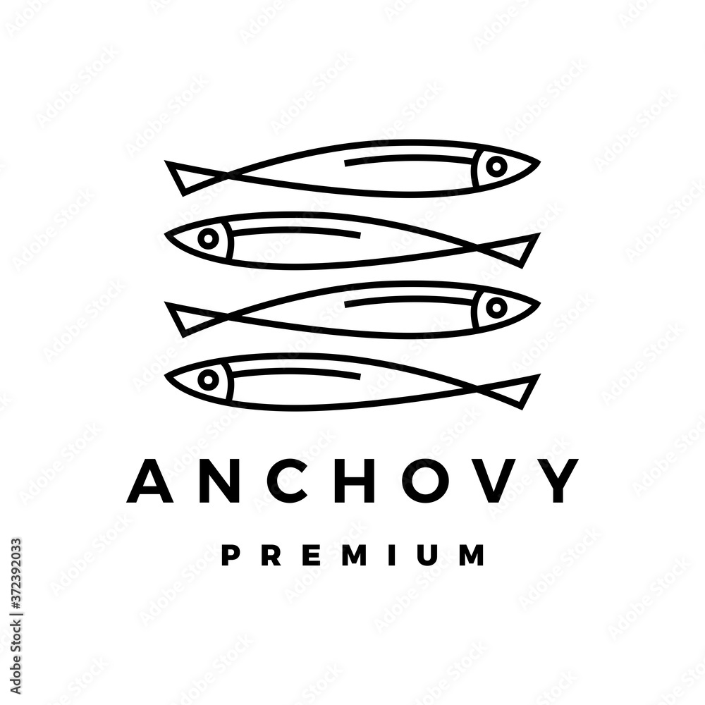 Fototapeta premium anchovy logo vector icon illustration