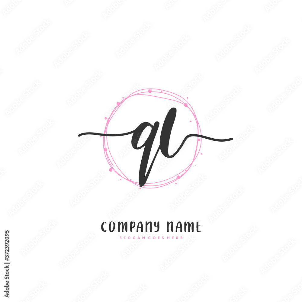 Q L QL Initial handwriting and signature logo design with circle. Beautiful design handwritten logo for fashion, team, wedding, luxury logo. Q L QL Initial handwriting and signature logo design with circle. Beautiful design handwritten logo for fashion, team, wedding, luxury logo.