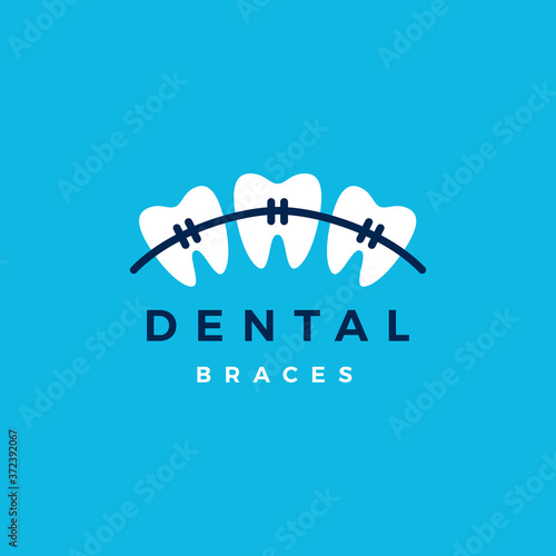 dental braces logo vector icon illustration