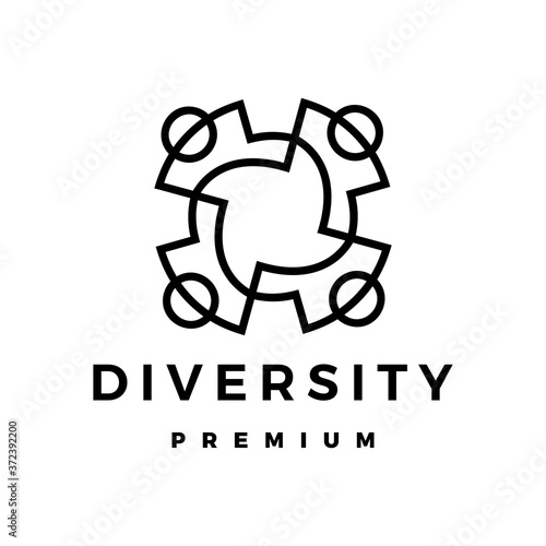 people family diversity colorful logo vector icon illustration