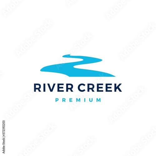 Tablou canvas river creek logo vector icon illustration