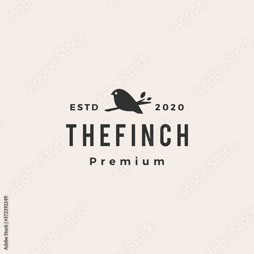 Photos finch bird hipster vintage logo vector icon illustration