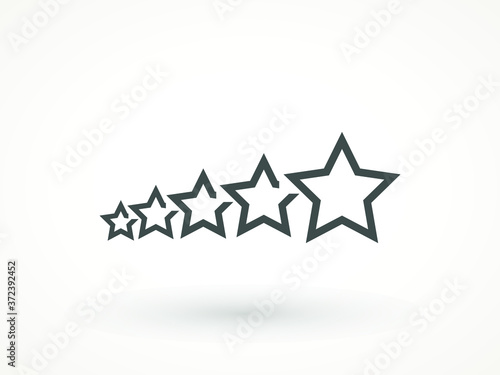 Fototapeta Naklejka Na Ścianę i Meble -  rating feedback valuation star ilustration Customer experience concept five stars customer product rating flat icon for apps and websites 5 rate rewiev vector web ranking