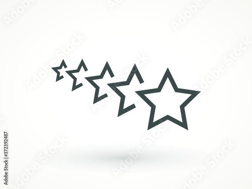 Fototapeta Naklejka Na Ścianę i Meble -  rating feedback valuation star ilustration Customer experience concept five stars customer product rating flat icon for apps and websites 5 rate rewiev vector web ranking