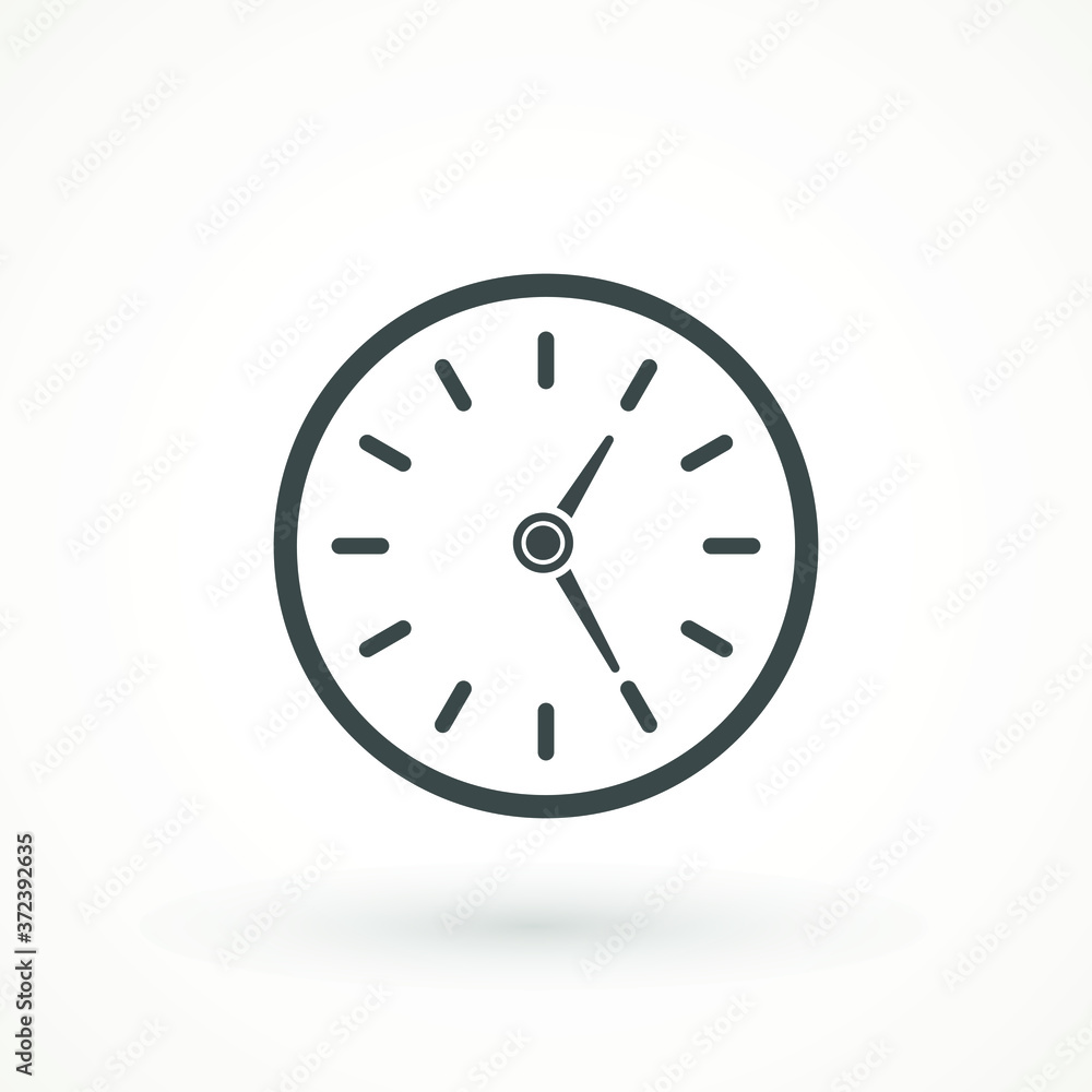 Clock icon in trendy flat style isolated on background. Clock icon page symbol for your web site design Time symbol. Clock icon in trendy flat style isolated on background. Clock icon page symbol for your web site design Time symbol.