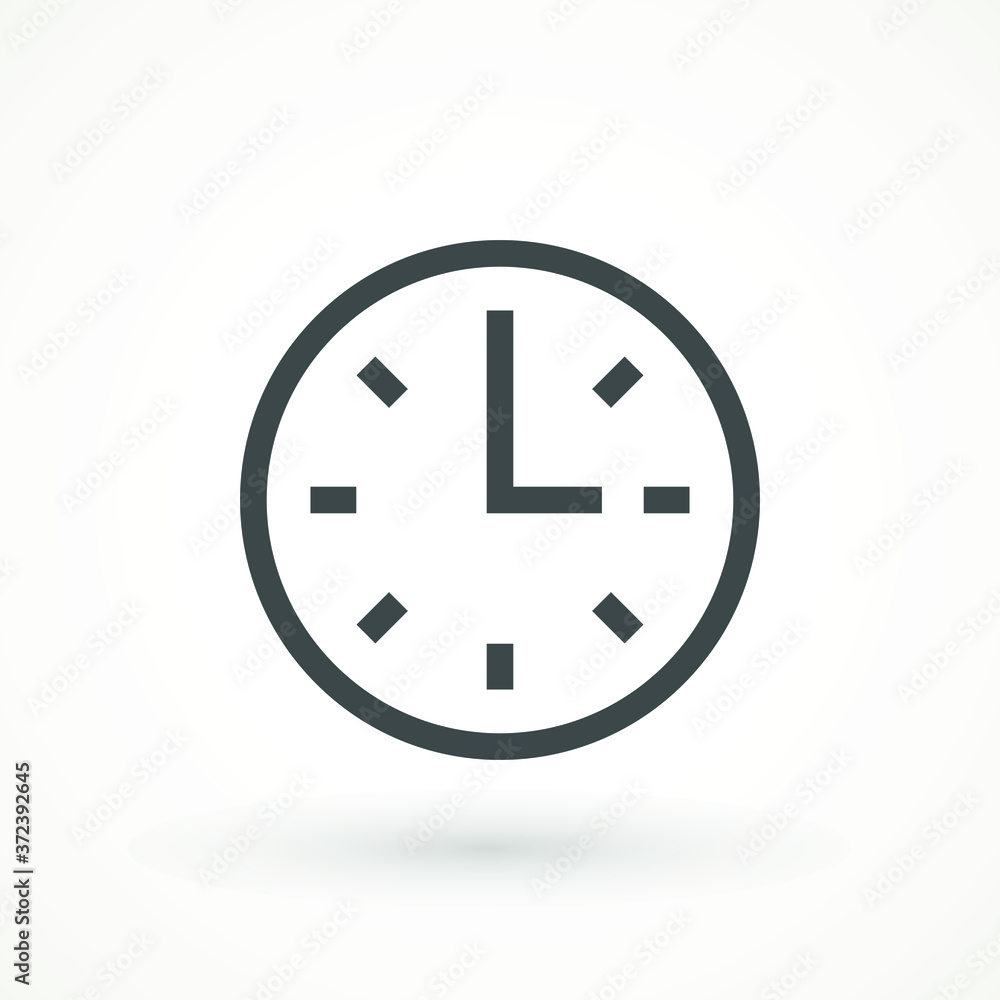 Clock icon in trendy flat style isolated on background. Clock icon page symbol for your web site design Time symbol. Clock icon in trendy flat style isolated on background. Clock icon page symbol for your web site design Time symbol.