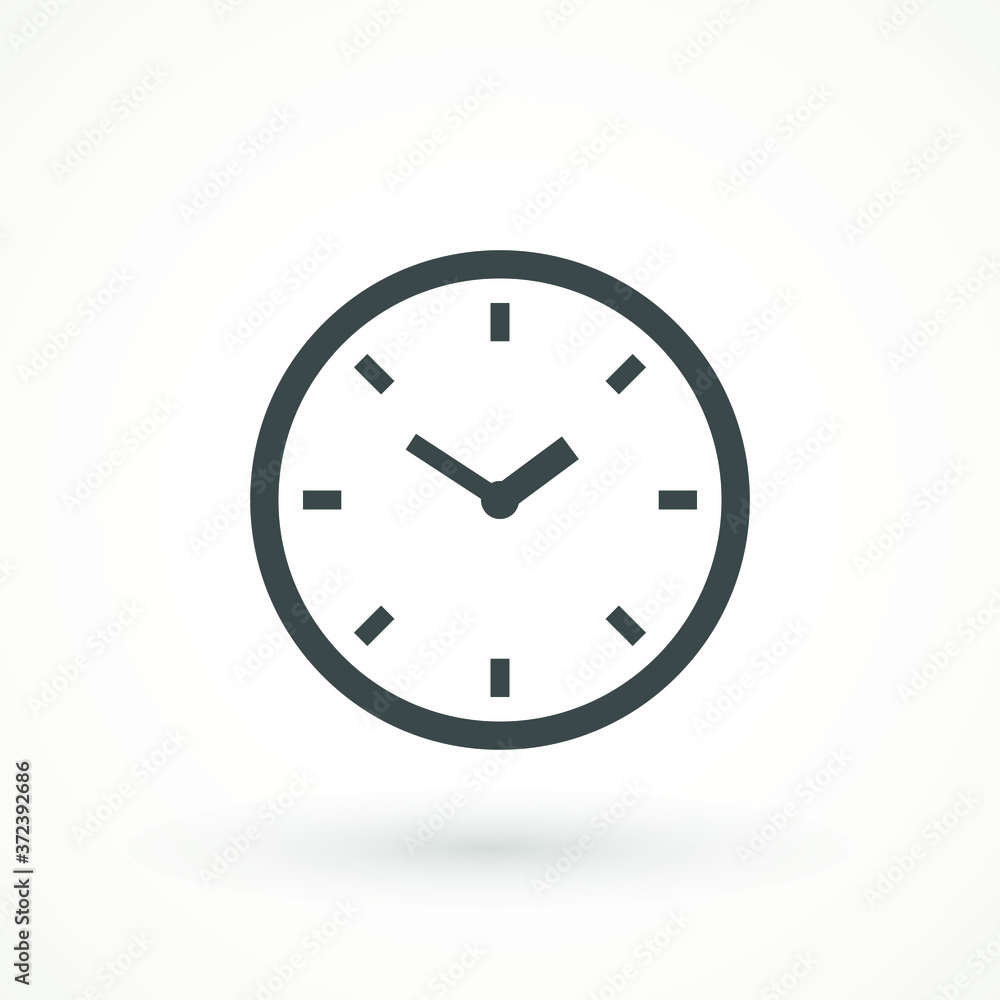 Clock icon in trendy flat style isolated on background. Clock icon page symbol for your web site design Time symbol. Clock icon in trendy flat style isolated on background. Clock icon page symbol for your web site design Time symbol.