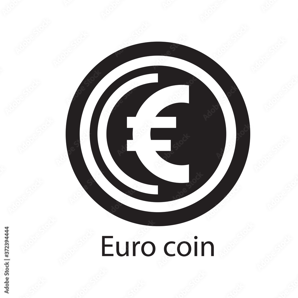 Euro coin icon black vector illustration Euro coin icon black vector illustration