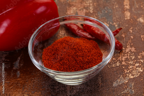 Paprika powder in the bowl