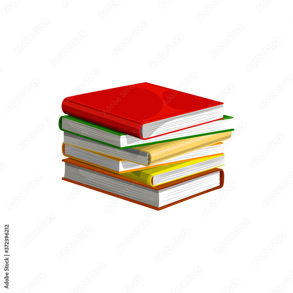 Pile of textbooks isolated school books in hardcover. Vector stack of journals and dictionaries Pile of textbooks isolated school books in hardcover. Vector stack of journals and dictionaries