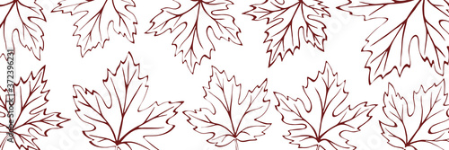 Autumn background of leaves, vector design, banner